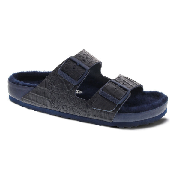 Birkenstock Shoes - BIRKENSTOCK Arizona Natural Leather Croco Navy Size 38